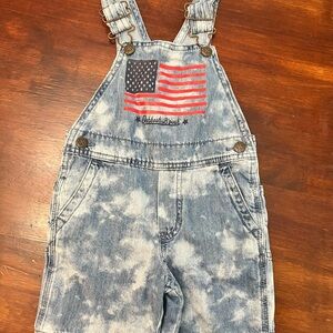 OshKosh B'gosh Patriotic Denim Overalls with Flag